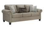 Shewsbury pewter sofa on white background