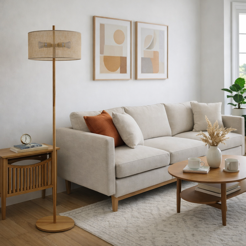 Lirian Floor Lamp - Oak and Natural