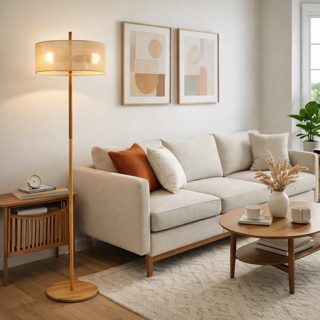 Lirian Floor Lamp - Oak and Natural