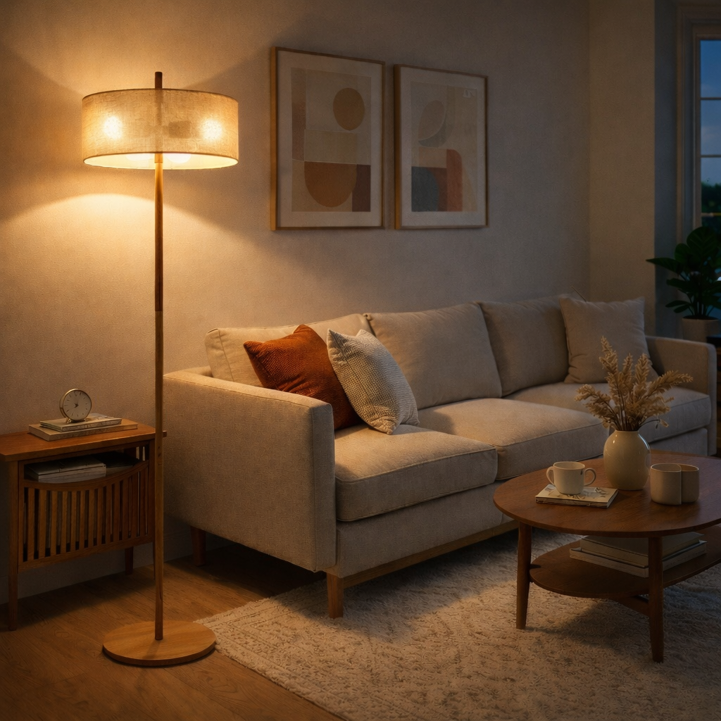 Lirian Floor Lamp - Oak and Natural