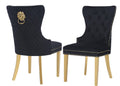 Galaxy Home Simba Gold Legs Dining Chair (Set of 2) in Black