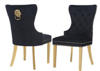 Galaxy Home Simba Gold Legs Dining Chair (Set of 2) in Black