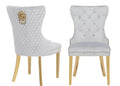 Galaxy Home Simba Gold Legs Dining Chair (Set of 2) in Silver