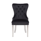 Galaxy Home Simba Stainless Steel Legs Dining Chair (Set of 2) in Black