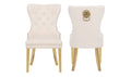 Galaxy Home Simba Gold Legs Dining Chair (Set of 2) in Beige
