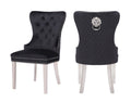 Galaxy Home Simba Stainless Steel Legs Dining Chair (Set of 2) in Black