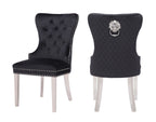 Galaxy Home Simba Stainless Steel Legs Dining Chair (Set of 2) in Black