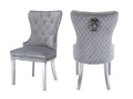 Galaxy Home Simba Stainless Steel Legs Dining Chair (Set of 2) in Silver