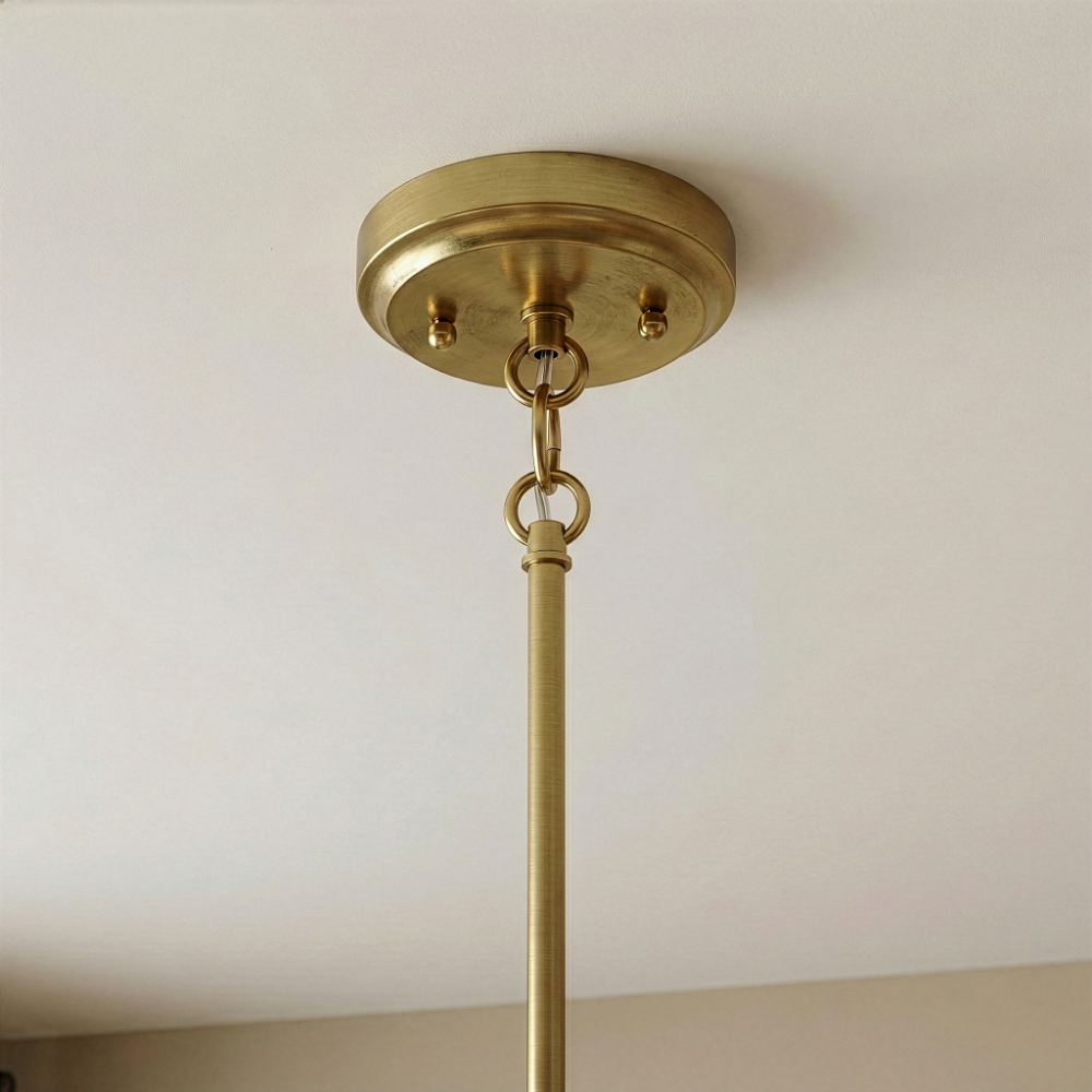 Soiree Four Candle Lights Pendant With Clear Glass - Satin Brass