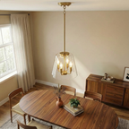 Soiree Four Candle Lights Pendant With Clear Glass - Satin Brass