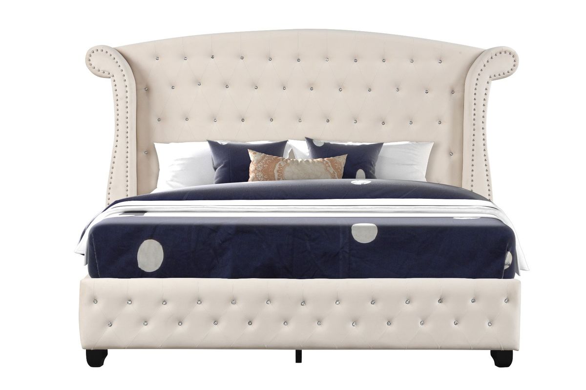 Galaxy Home Sophia Queen Bed in Cream
