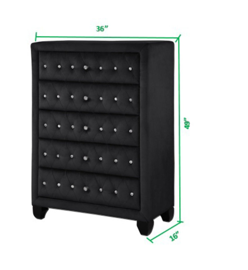 Galaxy Home Sophia Crystal Chest in Black
