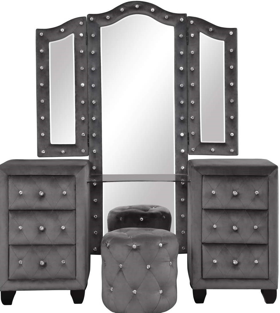 Galaxy Home Sophia Vanity in Gray