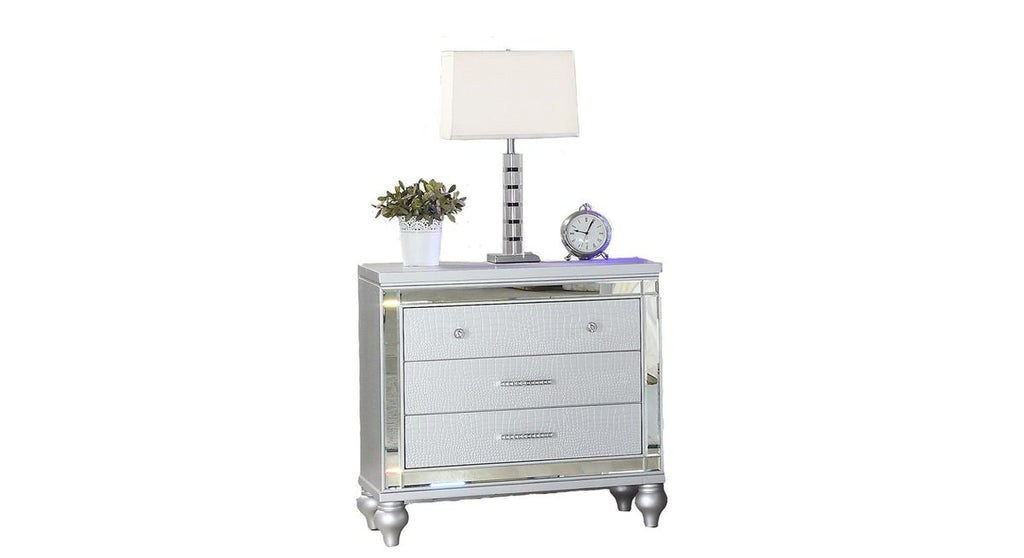 Galaxy Home Sterling Nightstand Silver