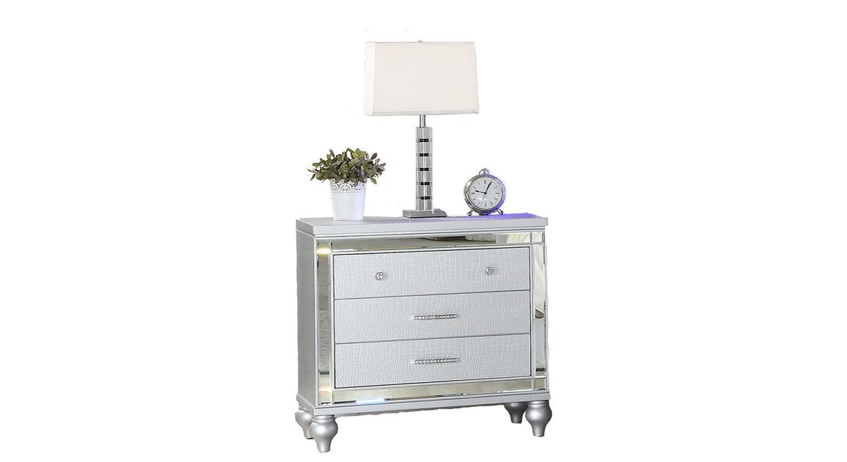 Galaxy Home Sterling Nightstand Silver