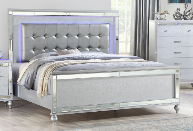 Galaxy Home Sterling King Bed in Silver