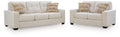 Stone sofa and loveseat set on white background