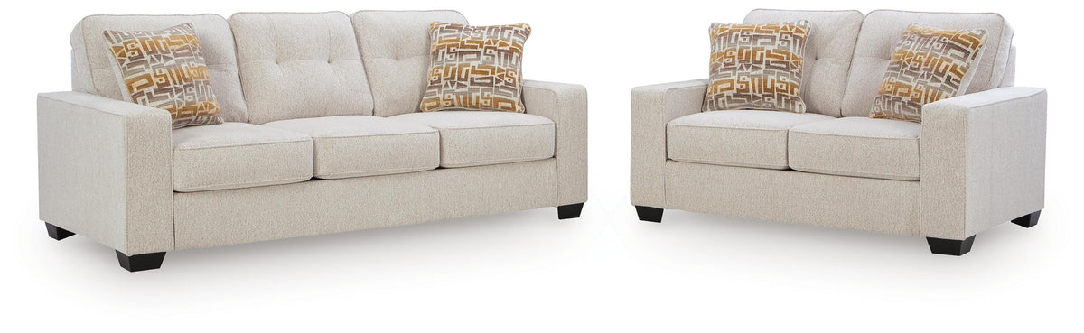 Stone sofa and loveseat set on white background