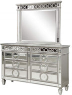 Galaxy Home Symphony 6 Drawer Dresser in Silver
