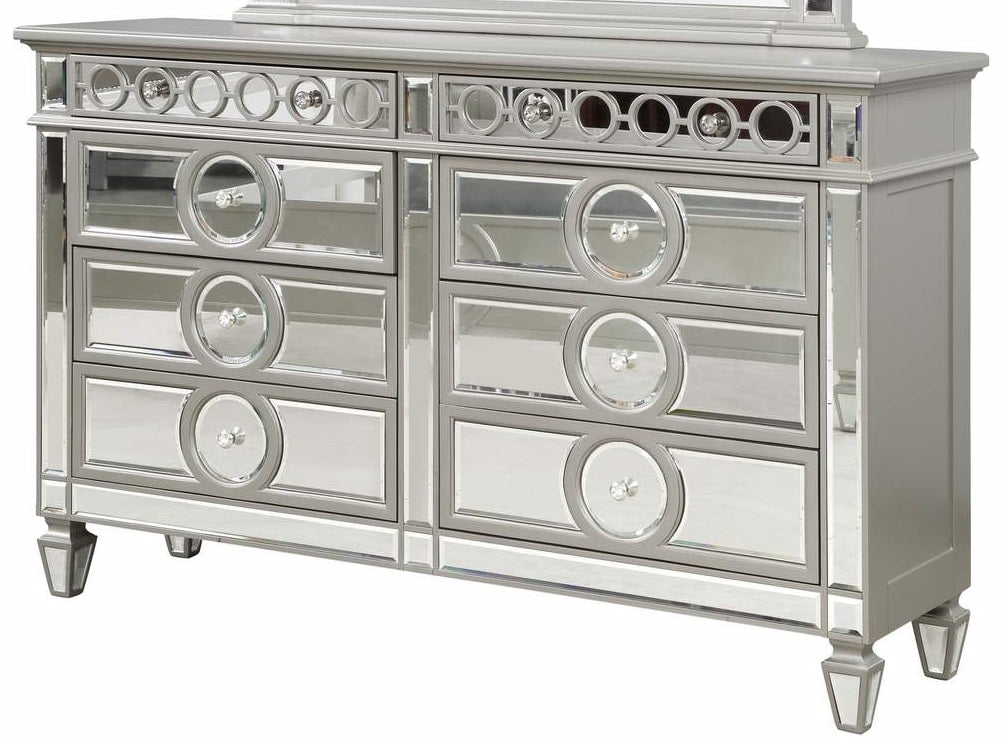 Galaxy Home Symphony 6 Drawer Dresser in Silver