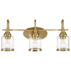 Twilight Three Lights Brushed Gold Contemporary Vanity Light