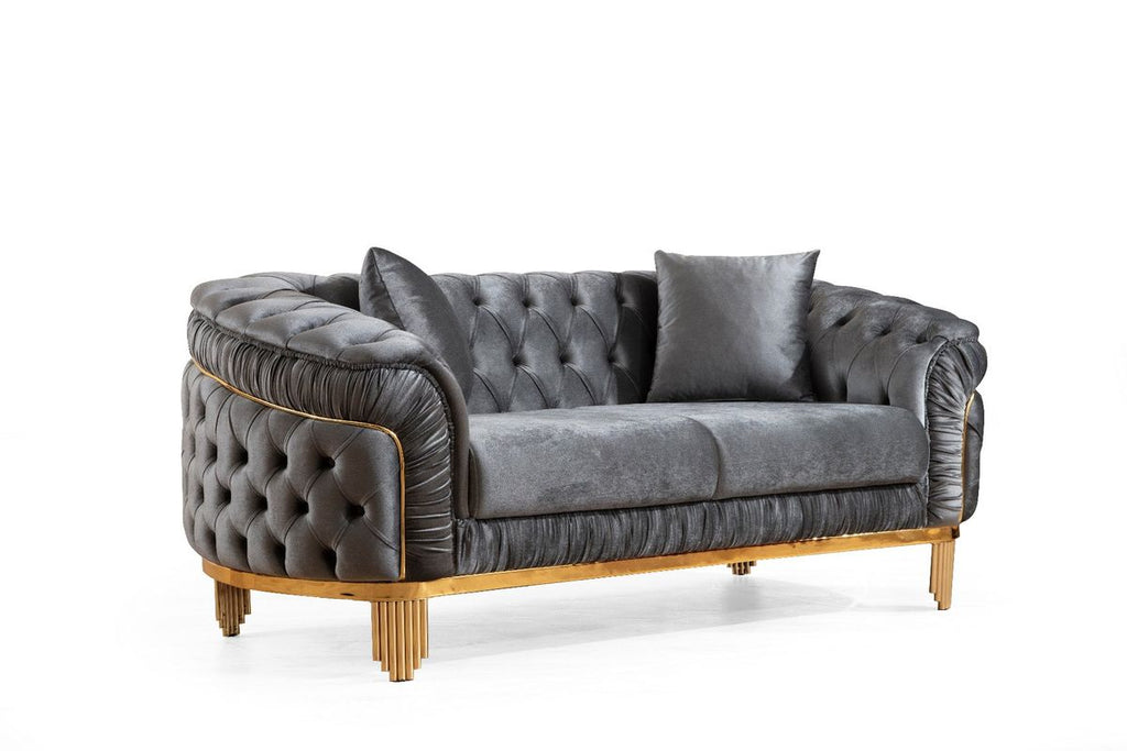 Galaxy Home Vanessa Loveseat in Gray