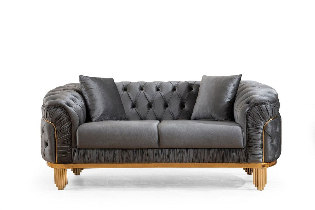 Galaxy Home Vanessa Loveseat in Gray