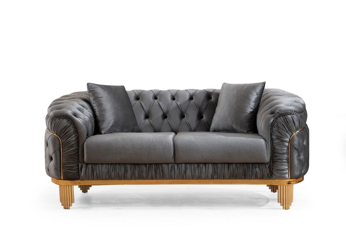 Galaxy Home Vanessa Loveseat in Gray