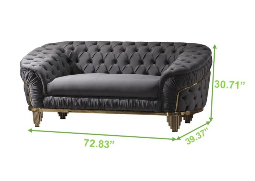 Galaxy Home Vanessa Loveseat in Gray