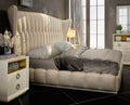ESF Furniture - Velvet King Bed in Cream - VELVETBEDKS