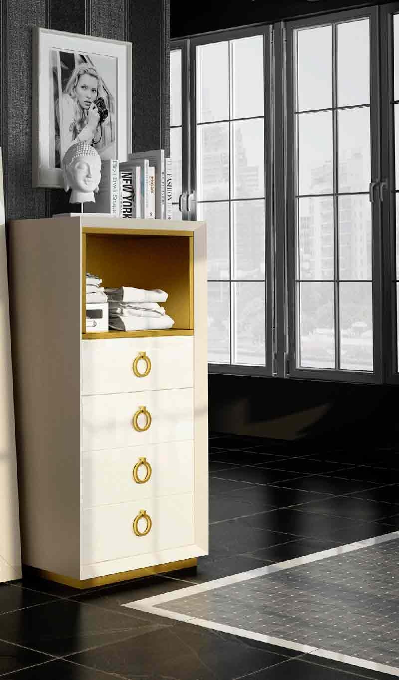 ESF Furniture - Velvet Chest in Cream - VELVETCHEST