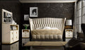 ESF Furniture - Velvet 4 Piece Queen Bedroom Set in Cream - VELVETQBS-4SET
