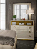 ESF Furniture - Velvet Single Dresser with Mirror in Cream - VELVETSDM