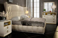 ESF Furniture - Velvet 7 Piece King Bedroom Set in Cream - VELVETEKB-7SET
