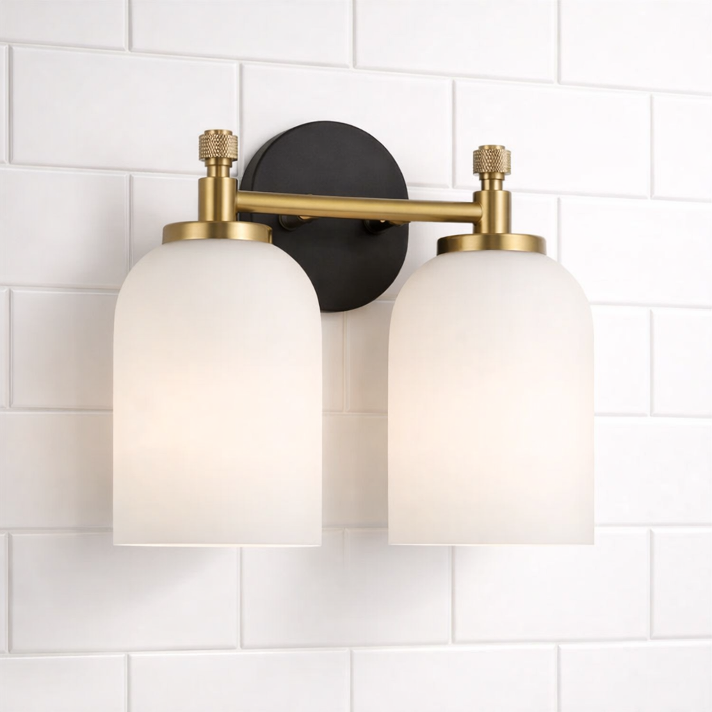 Vortex Two Lights Vanity in Traditional Style for Over Bathroom Mirror Wall Sconce