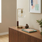 Wander Right Angle Glass Table Lamp - Bronze