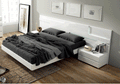 ESF Furniture - Sara Queen Bed with Wooden Slats in Glossy White - SARABEDQ.S