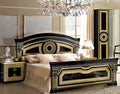 ESF Furniture - Aida 3 Piece Bedroom King Panel Bed Set in Black-Gold - AIDABEDK.SBLACK-GOLD-3SET