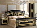 ESF Furniture - Aida Queen Panel Bed in Black-Gold - AIDABEDQ.SBLACK-GOLD