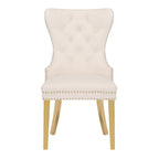 Galaxy Home Simba Gold Legs Dining Chair (Set of 2) in Beige