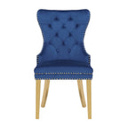 Galaxy Home Simba Gold Legs Dining Chair (Set of 2) in Blue