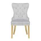 Galaxy Home Simba Gold Legs Dining Chair (Set of 2) in Silver