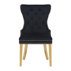 Galaxy Home Simba Gold Legs Dining Chair (Set of 2) in Black