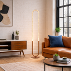 Zeon LED Floor Lamp Coarse Gold and Clear