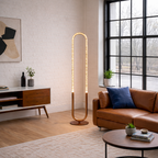 Zeon LED Floor Lamp Coarse Gold and Clear