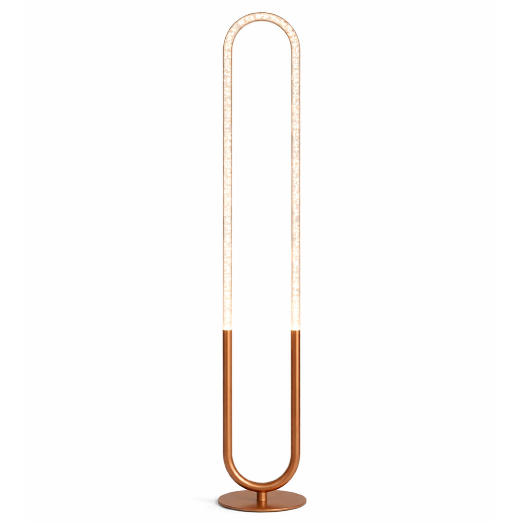 Zeon LED Floor Lamp Coarse Gold and Clear
