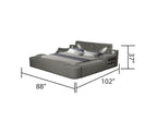 Galaxy Home Zoya Modern Style Queen Bed in Grey